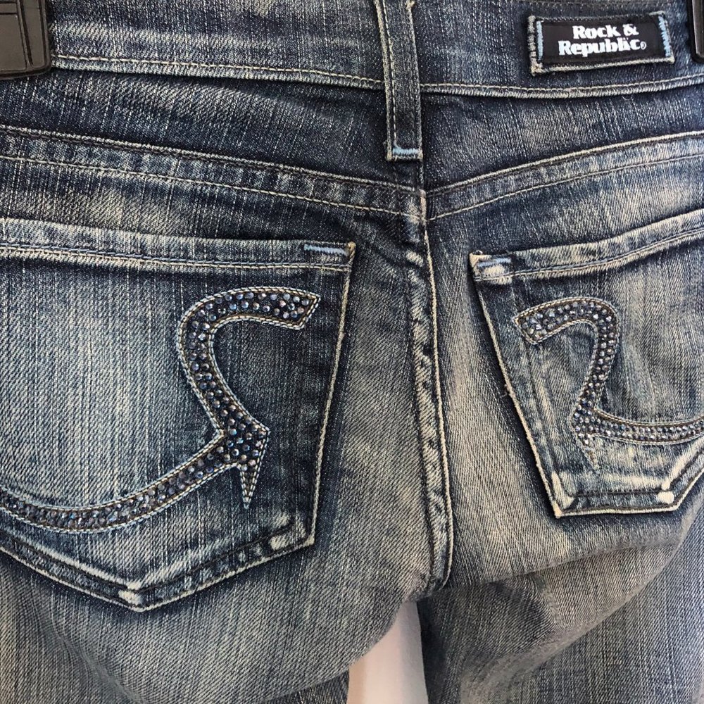 Rock & Republic Swarovski Crystal Pocket Jeans